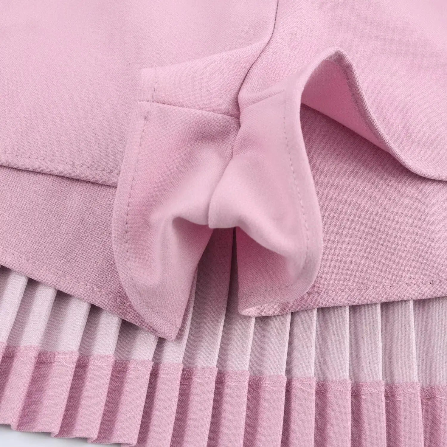 Sleeveless Mini Dress with Square Neckline and Pleated Design