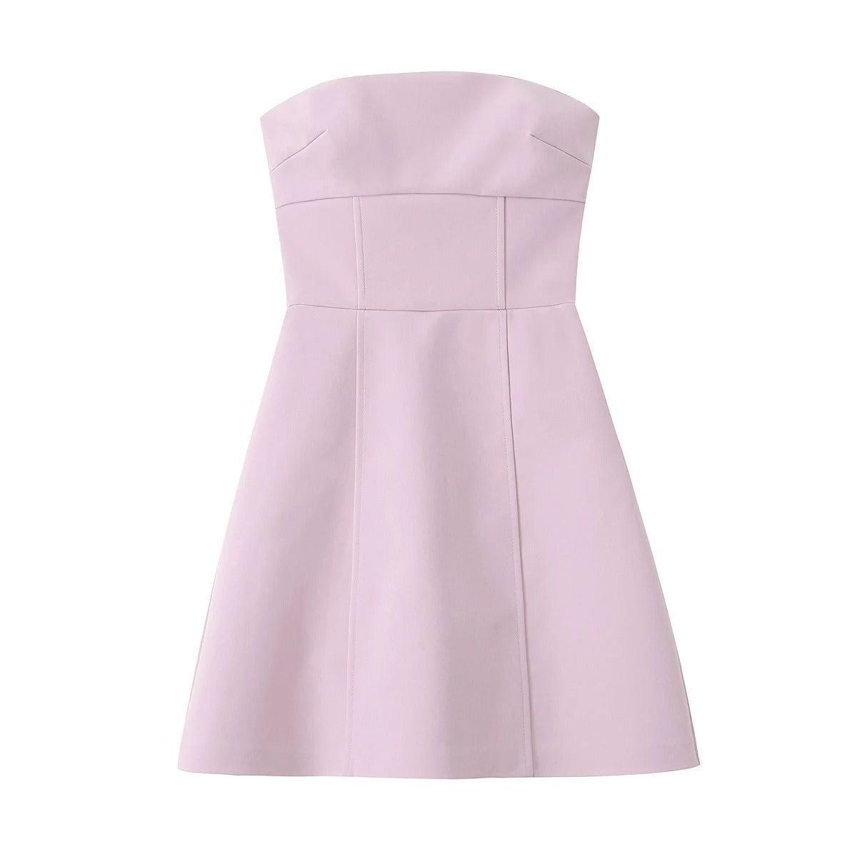 Strapless Pink Mini Dress with Bow Detail