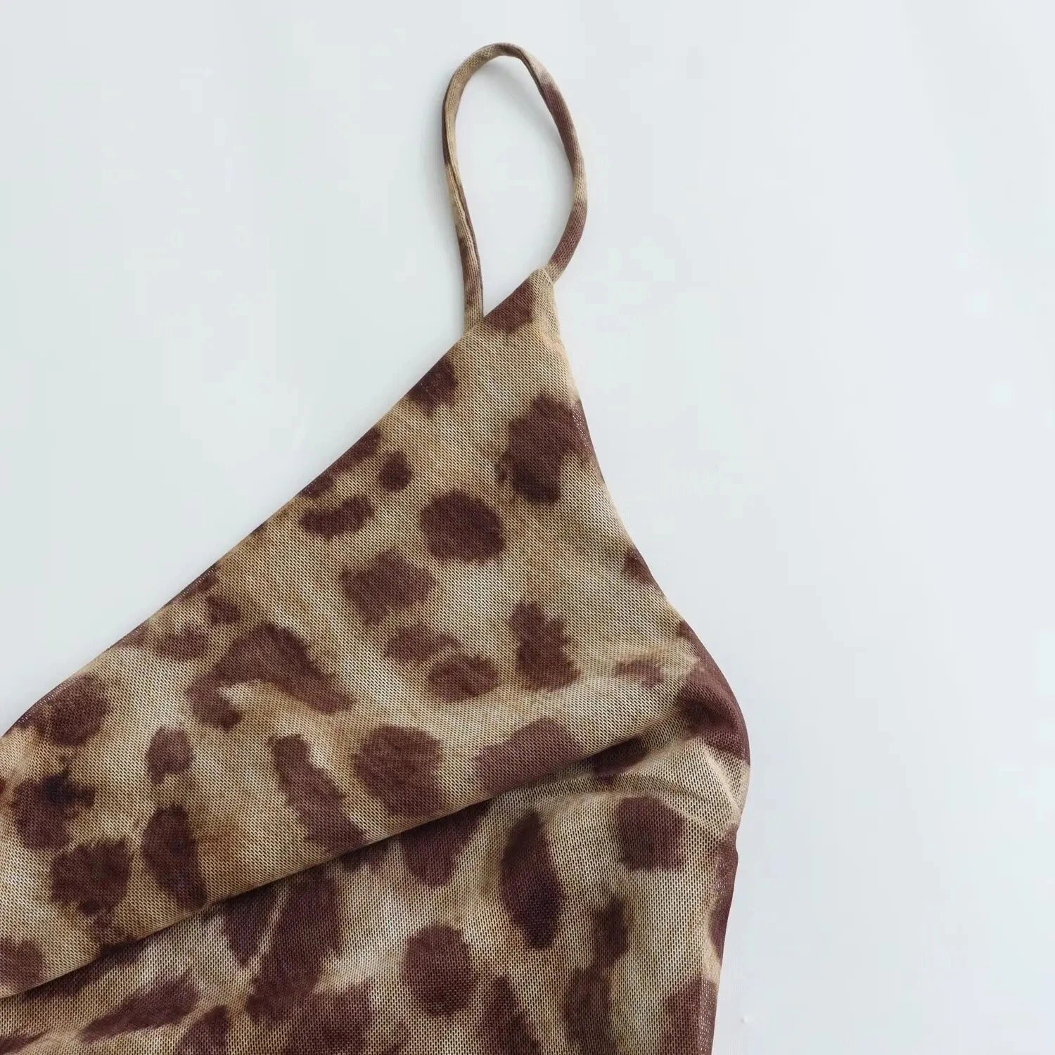 Leopard Print Backless Maxi Dress with Pleated Detail