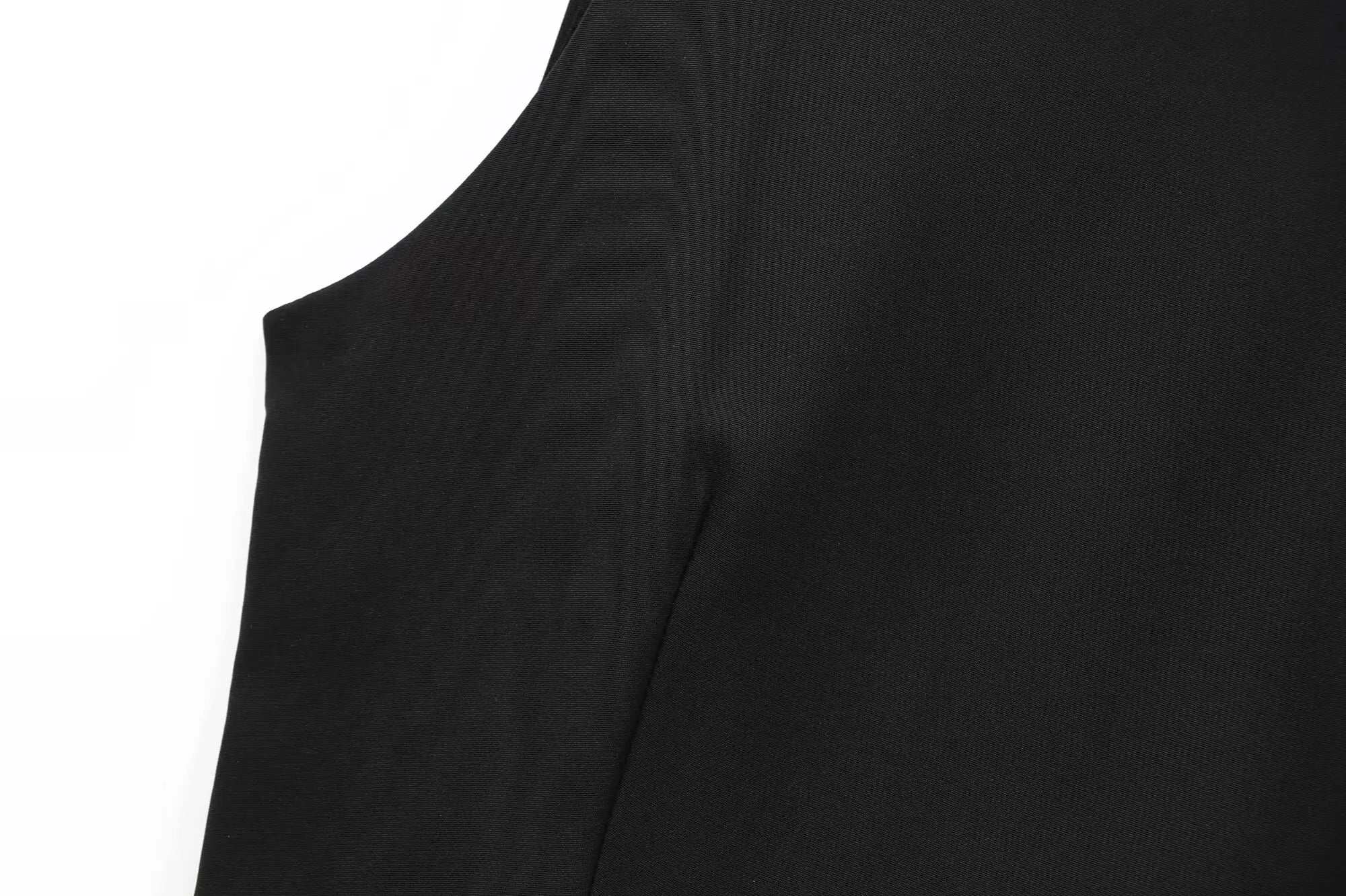 Black Sleeveless Mini Dress with Feather Details