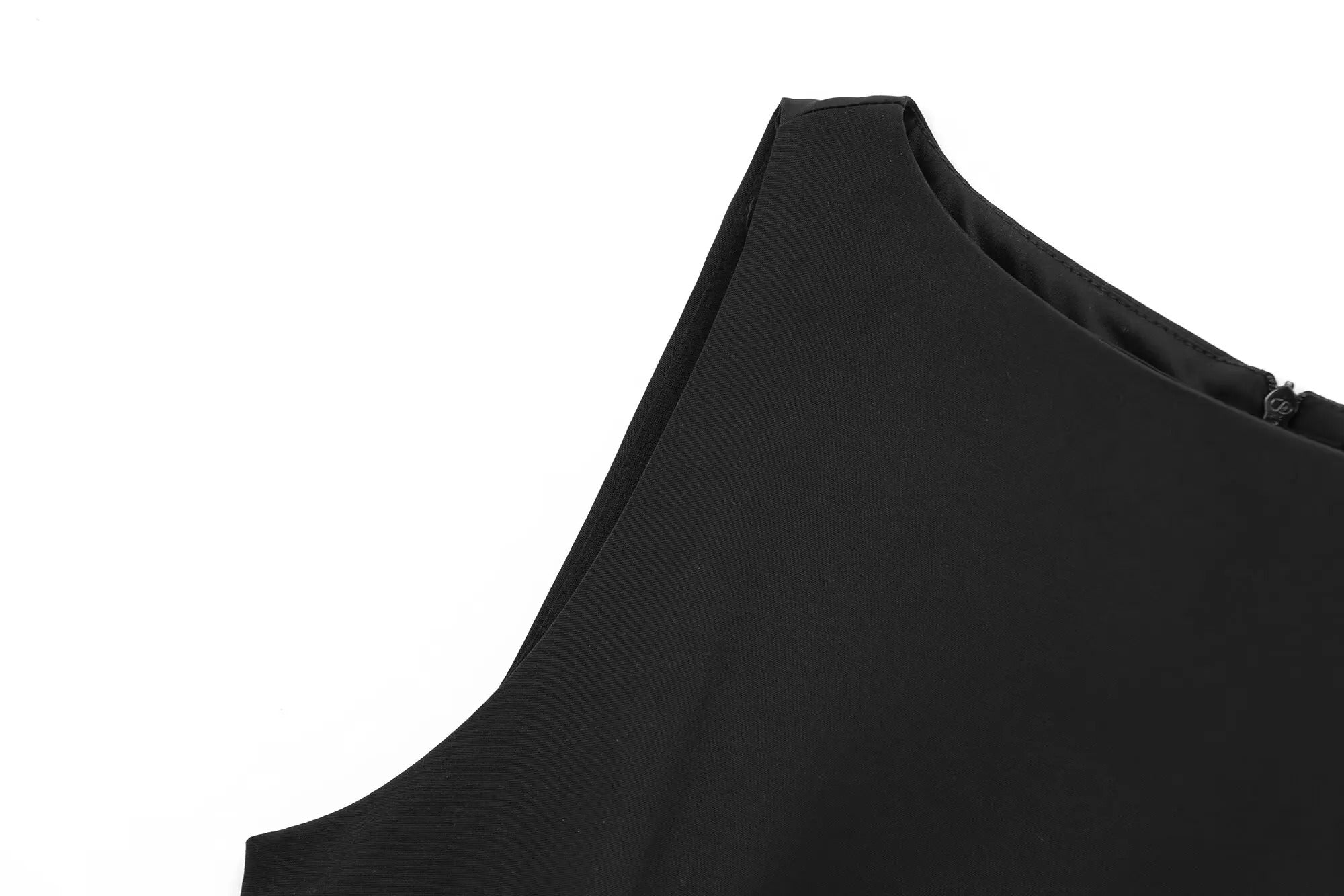 Black Sleeveless Mini Dress with Feather Details
